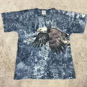 VINTAGE Bald Eagles Shirt Mens Large Tie Dye Polar Graphics Nature Distressed